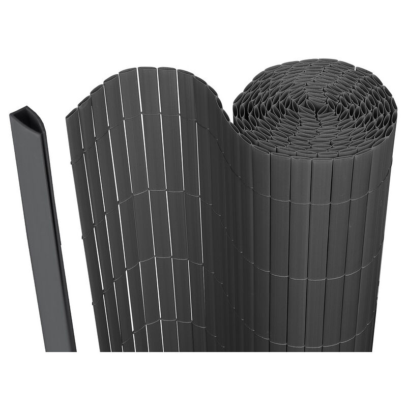 Canisse en pvc pour le jardin Balcon ou terrasse Double face Balcon clôture brise-vent Occultant Cloture Gris 90 x 500cm - Hengda