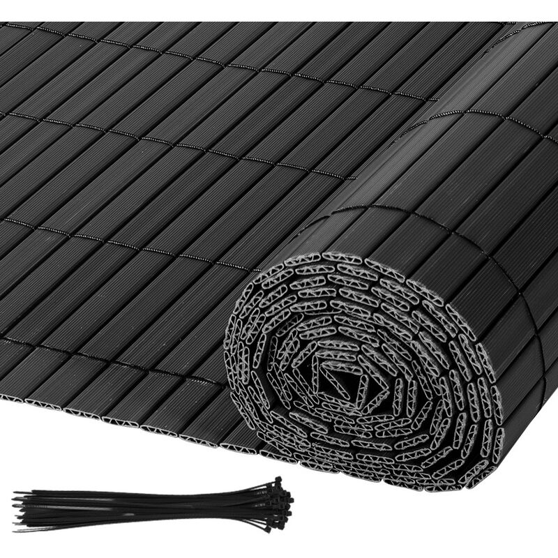 Canisse en PVC.Brise-vue en pvc Clôture d'intimité Protection de Visibilité Résistant uv et aux intempéries.Anthracite 100x400cm - Hengda