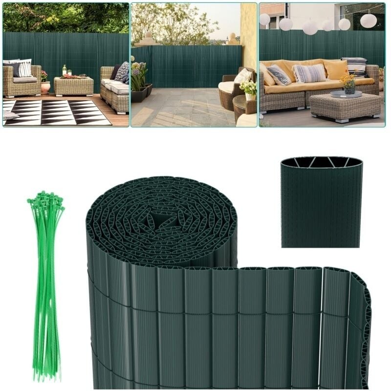 Einfeben Canisse en PVC,Brise-vue en pvc Clôture d'intimité Protection de Visibilité Résistant uv et aux intempéries,Vert 100x300cm