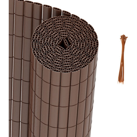 Hengda Canisse in PVC Recinzione occultante  per recinzione frangivento da giardino  privacy  con morsetto per cavo Marrone 160 x 600cm
