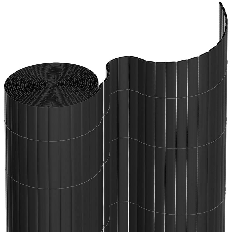 Canisse pvc para el jardín Balcón o terraza Doble cara Valla cortaviento para balcón Valla oculta Gris 90 x 700cm - Hengda