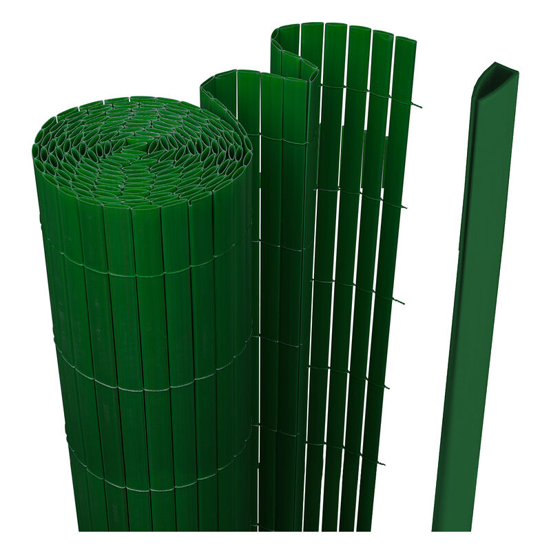 Canisse pvc para el jardín Balcón o terraza Doble cara Valla cortaviento para balcón Valla oculta Verde 100 x 600cm - Hengda