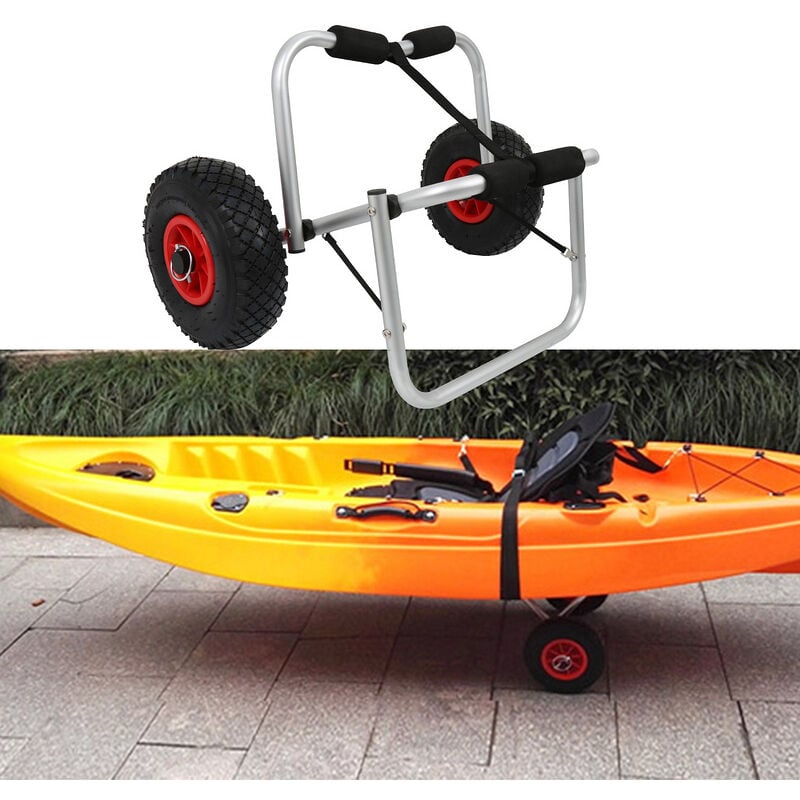 Image of Hengda - Carrello da trasporto per kayak In alluminio Larghezza regolabile Max 80 kg