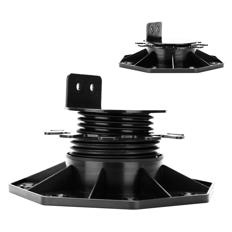 Hengda - réglables 30 à 60 mm Carton de 20 plots pour terrasse bois et composite - Noir