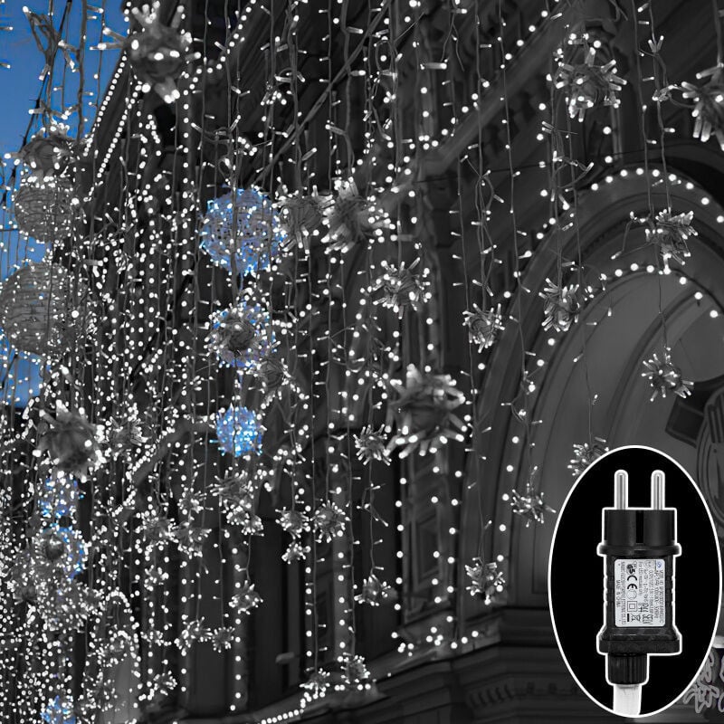 Image of Swanew Catena luminosa led 20m 200 led Decorazione Natalizia – 8 Modalità di Illuminazione per Decorazione Giardino Bianco Frossodo