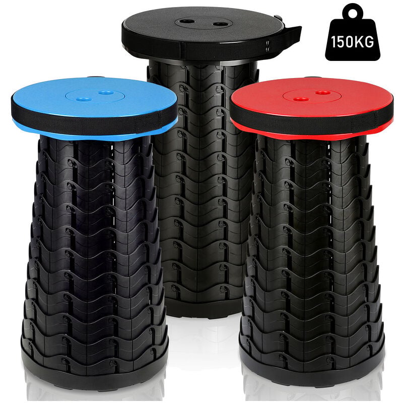 Chaise pliante portable compacte. légère et télescopique 150kg tabouret pliant pour l'extérieur Rouge - Hengda
