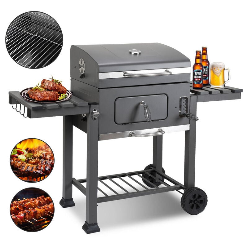 Hengda - Charcoal barbecue Charcoal grill with lower shelf Floor grill Smoker oven Charcoal