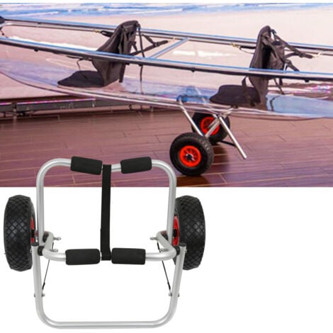 Hengda Chariot de Transport pliant Alu jusqu‘à 80 kg pour bateaux canoë ou kayak