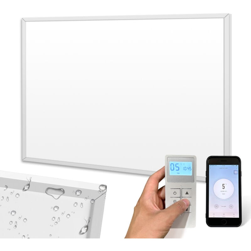 Chauffage infrarouge au mural avec thermostat 980W pour une pièce de 15 à 16 m² - Hengda