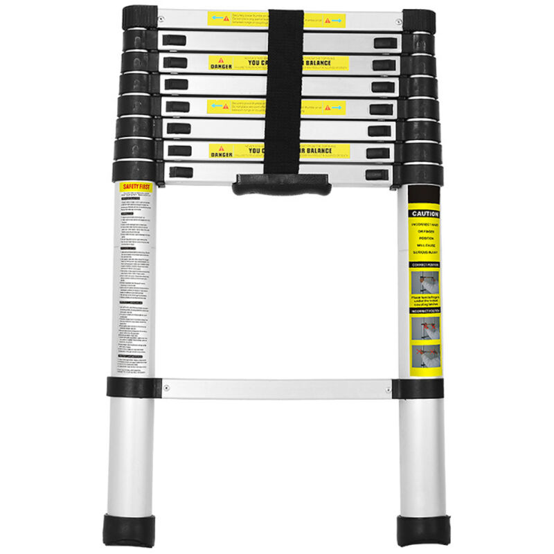 Echelle Télescopique jusqu'à 150 kg Escabeau stable en aluminium Multi-Fonction 2.6 m - Hengda