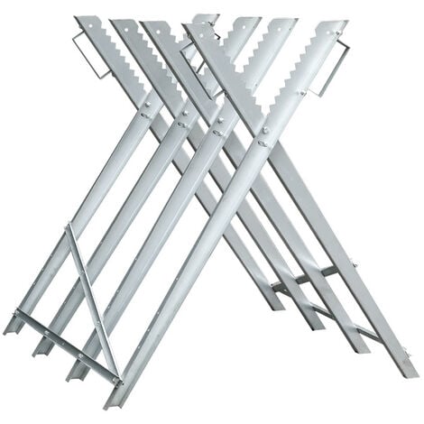 Hengda Chevalet de sciage galvanisé réglable avec poignées porte bûche 150kg 4 Supports de train