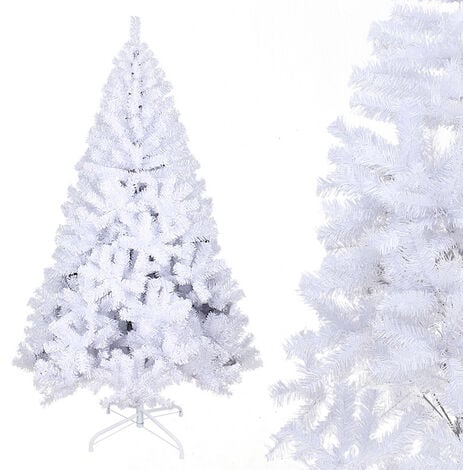 Hengda Christmas Tree with Metal Stand, Artificial Realistic Natural Branches Pine Xmas Traditional Decorations 150cm White