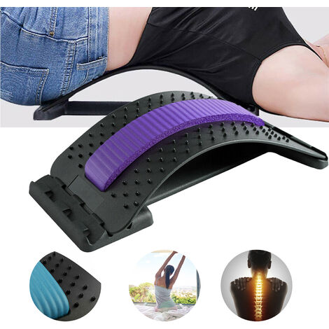 Hengda Civière Dorsale Douleur Dorsale Soulager Le Dos Entraîneur Masseur Vertèbres Cervicales,Violet - violet