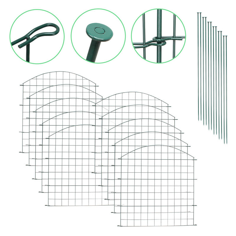 Clôture d'étang en métal Porte de jardin 22pcs Clôture de jardin en métal Clôture de protection d'étang Porte de clôture - Hengda