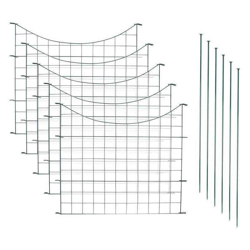 Clôture d'étang Set complet Clôture de pâturage Portail de jardin Clôture pour gibier Clôture enfichable 11pcs Clôture de jardin - Hengda