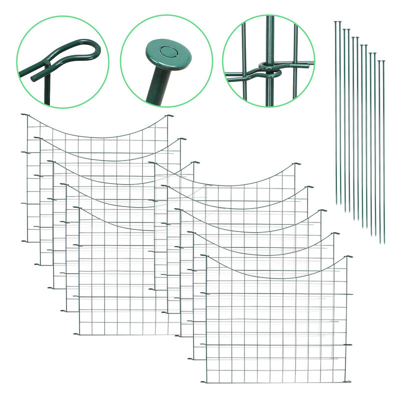 Clôture de l'étang Jardin 22 pièces Fil de fer Clôture grillagée Set de clôture Jardin ensemble de clôture d'étang - Hengda