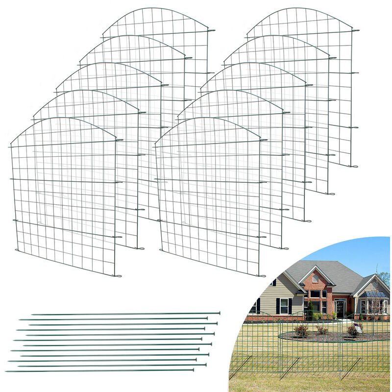 Clôture d'étang Clôture à emboîter Set de clôture Clôture de jardin Enclos complet Freilingen 22 pièces - Hengda