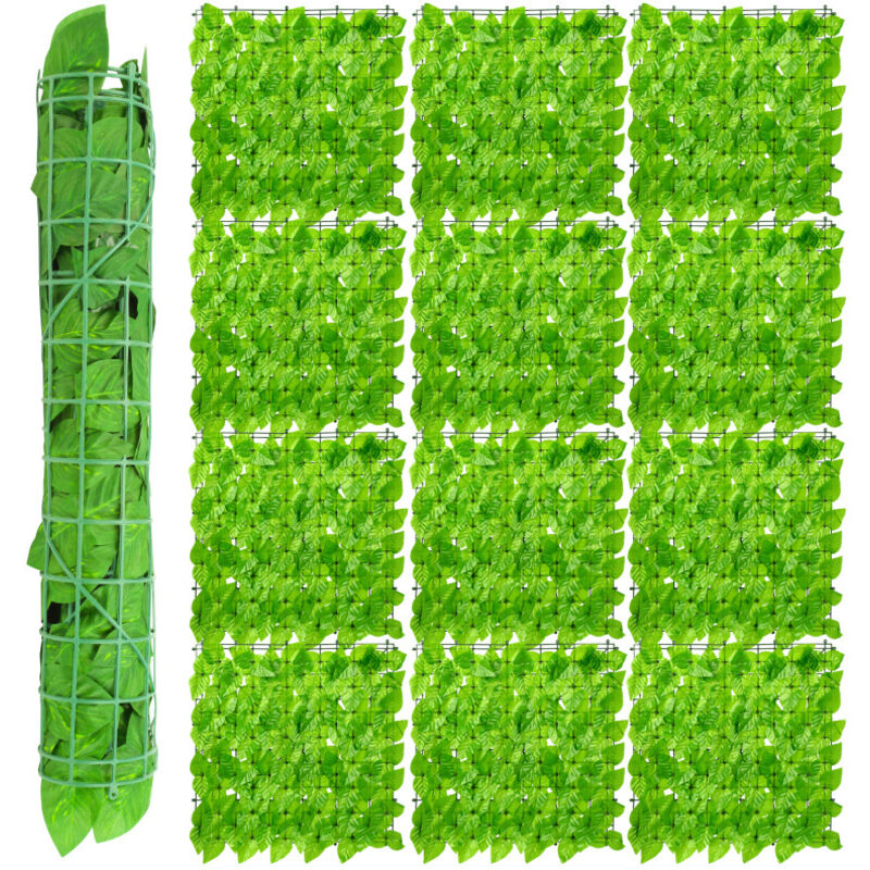 Swanew Clôture pare-vue Feuillage 300cm x 100cm Habillage de mur Brise-vue Bâche Grillage,Feuilles de pomme