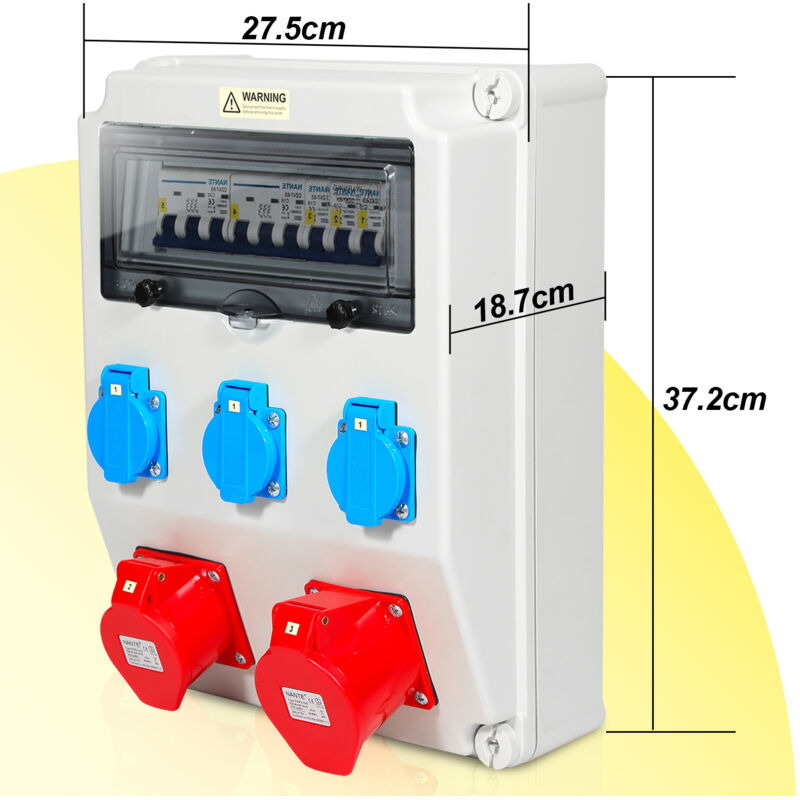 Coffret De Chantier distributeur de courant mural avec disjoncteur. répartiteur électrique 1X32A 1X16A 3x230V mit ls - Hengda