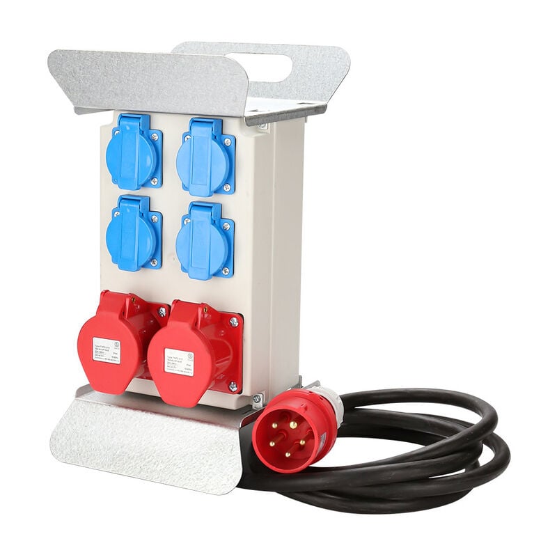 Coffret de Chantier Distributeur de Courant Tableau électrique Monophasé Répartiteur de Courant cee 230V 400V / 16A 32A - Hengda