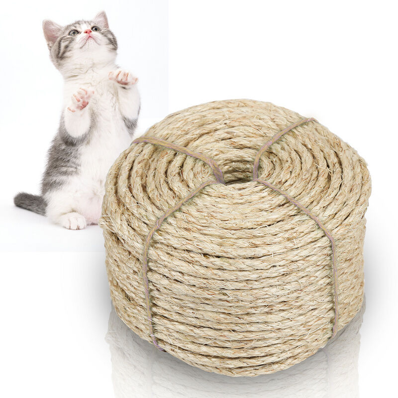 Image of Corda di sisal naturale giocattoli in sisal tiragraffi per gatti protezione gatti triturazione artigli per gatti materiali gattonare 50000mmx6mm