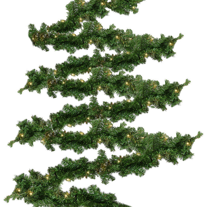 Hengda - Couronne de Noël Guirlande de Noël 5m 100 LEDs- lumineuse Décoration en sapin artificiel - avec lumières blanc - chaud pour