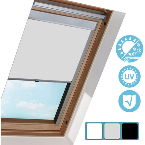Hengda Dachfenster-Rollo F06 fuer Velux Skylight. Classic Grau Thermo-Rollo. Verdunkelungs Rollo. Blickdicht Stoff. 49.3x94cm