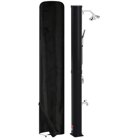 Hengda Doccia Solare Doccia Fino a 60°C Temperatura regolabile Con soffione regolabile Girevole per Cortile Piscina Giardino Spiaggia 60L Fiore portatile Con coperchio di protezione nero