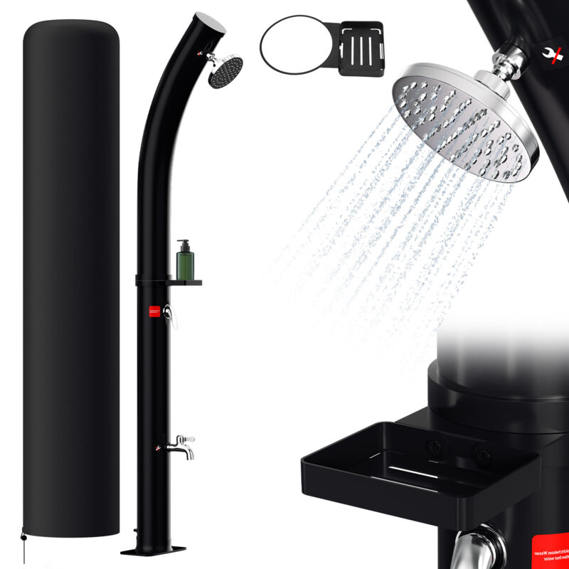 Douche solaire avec douche de pied douche d'été douche de piscine douche de jardin douchette 20L avec protection et caisse à savon - Hengda