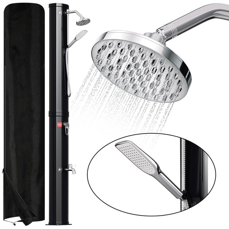 Hengda - Douche solaire avec douche de pied douche d'été douche de piscine douche de jardin douchette 40L avec protection contre la pluie et douchette