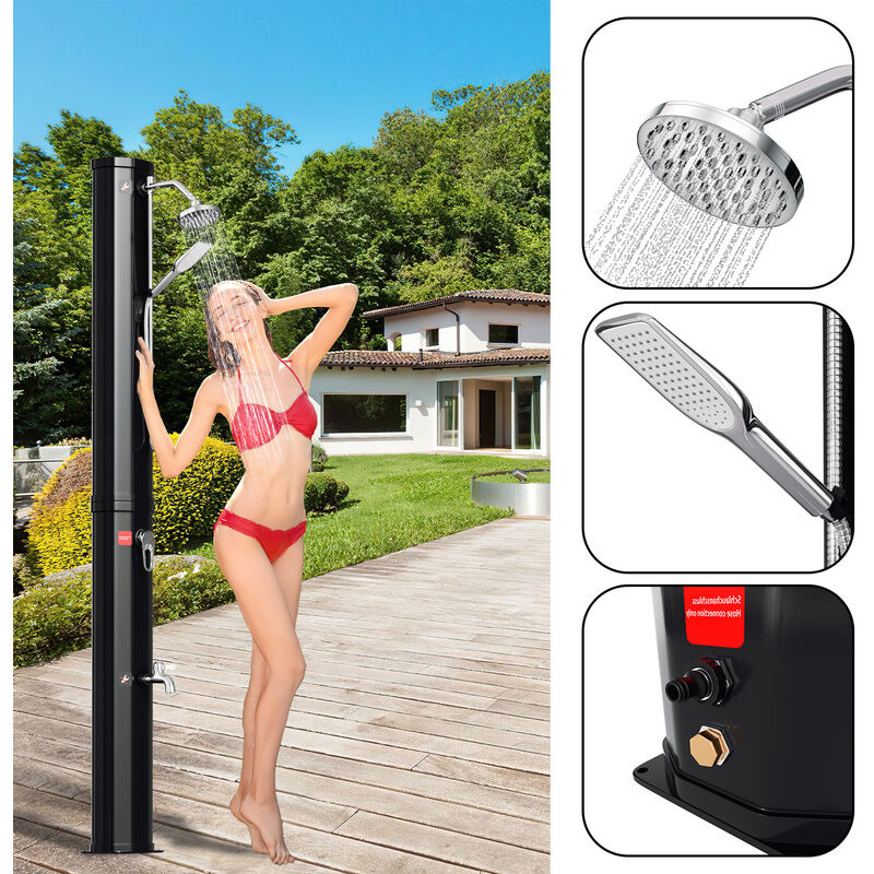 Ducha solar para jardín Ducha para piscina Ducha para camping 40L (con funda protectora、con ducha de mano) - Hengda