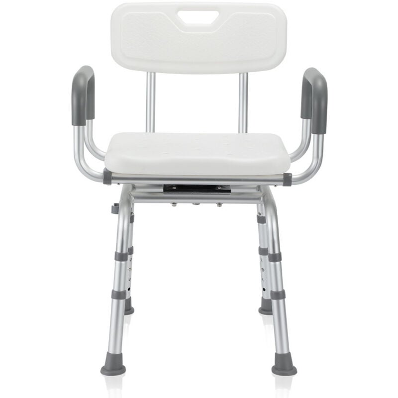 Einfeben Tabouret de douche- Siège de douche- réglable en hauteur jusqu'à 136 kg tabouret de salle de bain - Avec dossier + rotation de 360 degrés