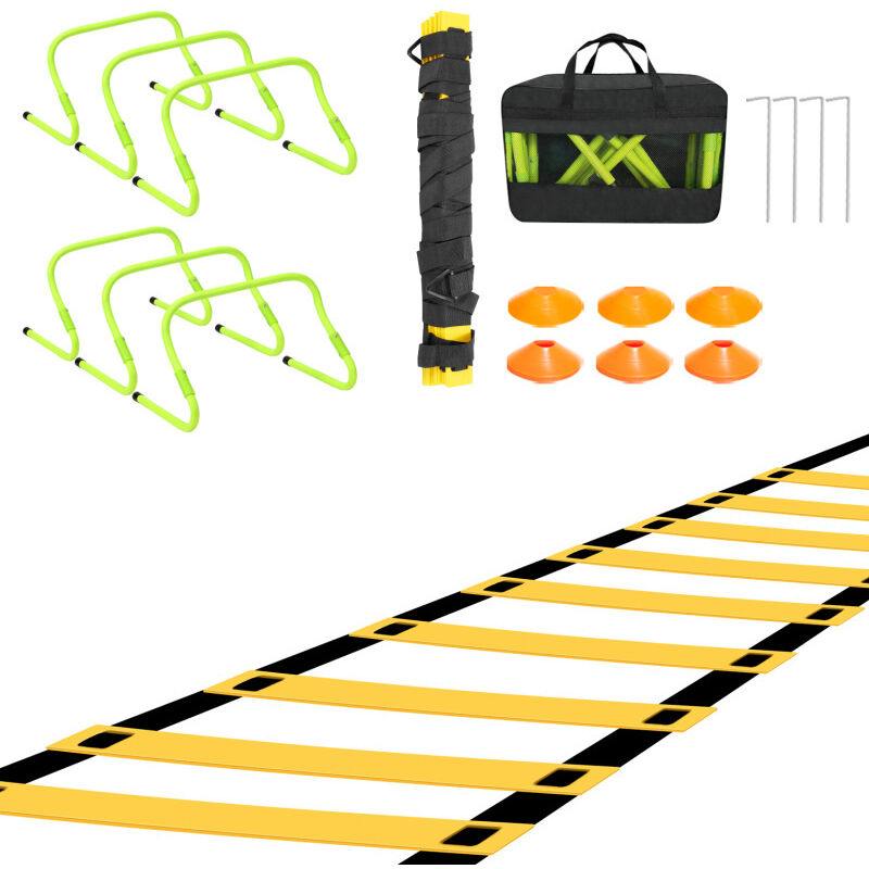Chelle de coordination Échelle d'agilité Haies de coordination. Kit de Coordination d'agilité pour Le Football 42cm - Hengda