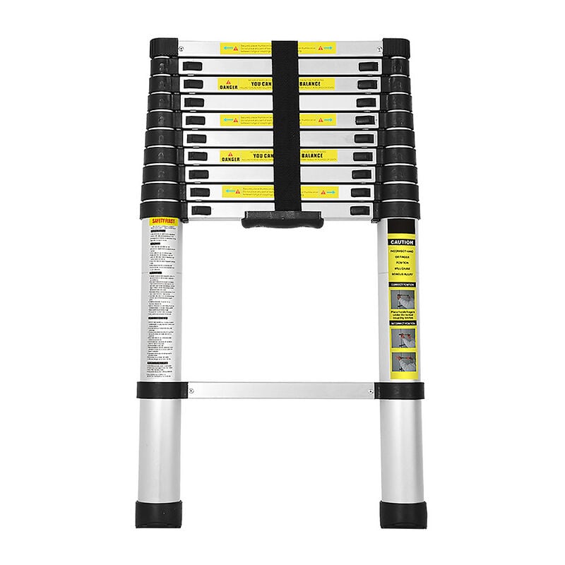 Echelle Télescopique jusqu'à 150 kg Escabeau stable en aluminium 3.2 m - Hengda