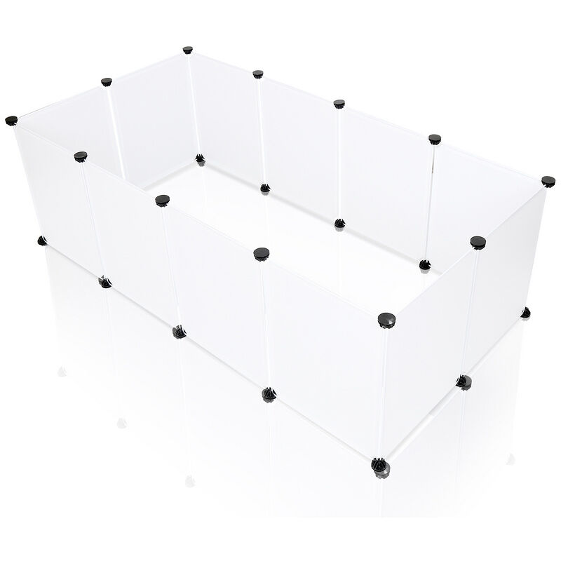 Enclos Cage Parc pour petits animaux Clôture modulaire Pour intérieur et extérieur pour Lapin. Hérisson 12Pcs 35x45cm - Hengda
