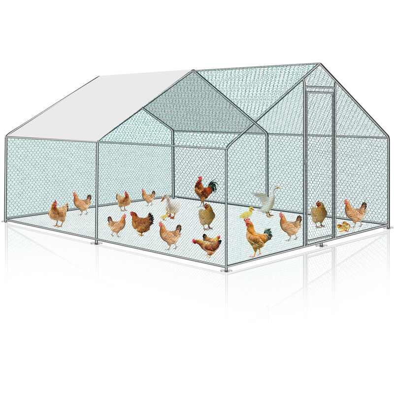 Hengda - Enclos poulailler parc grillagé acier galvanisé Cage parc enclos pour animaux 3x3 m