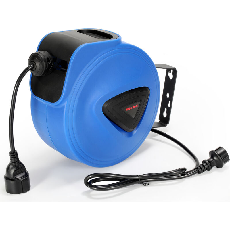 Enrouleur de câble automatique 20m + 1.5m Enrouleur de câble IP44 pivotant à 180° Trous individuels pour montage mural et au plafond - Hengda