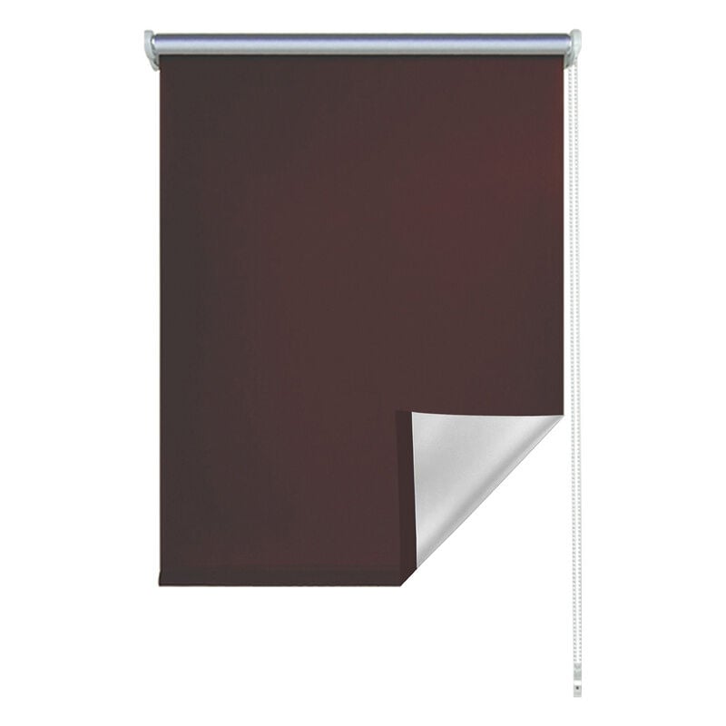 Store Enrouleur occultant Isolant Thermique avec revêtement sans perçage.90cm x 200 cm. Marron - brun