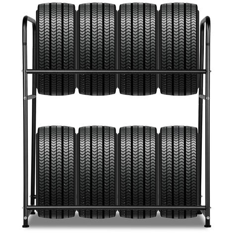 Hengda Étagère à pneus 8 pneus Support de Pneu Capacité de Charge 180 kg avec Housse de Protection