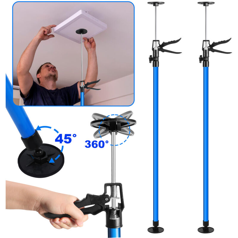Tai de soutien acier, télescopique support, étai de porte hauteur 115-290cm Set de 2 - Hengda