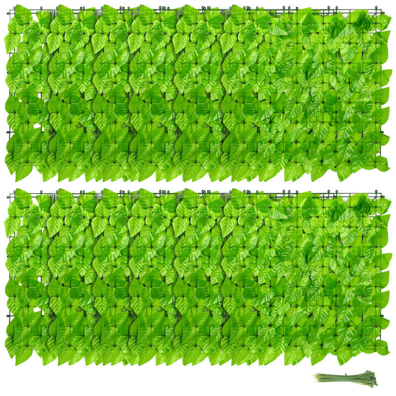 Hengda - einfeben Feuille artificielle jardin clôture de confidentialité 1x3m fausse haie plante mur intérieur extérieur lierre balcon clôture