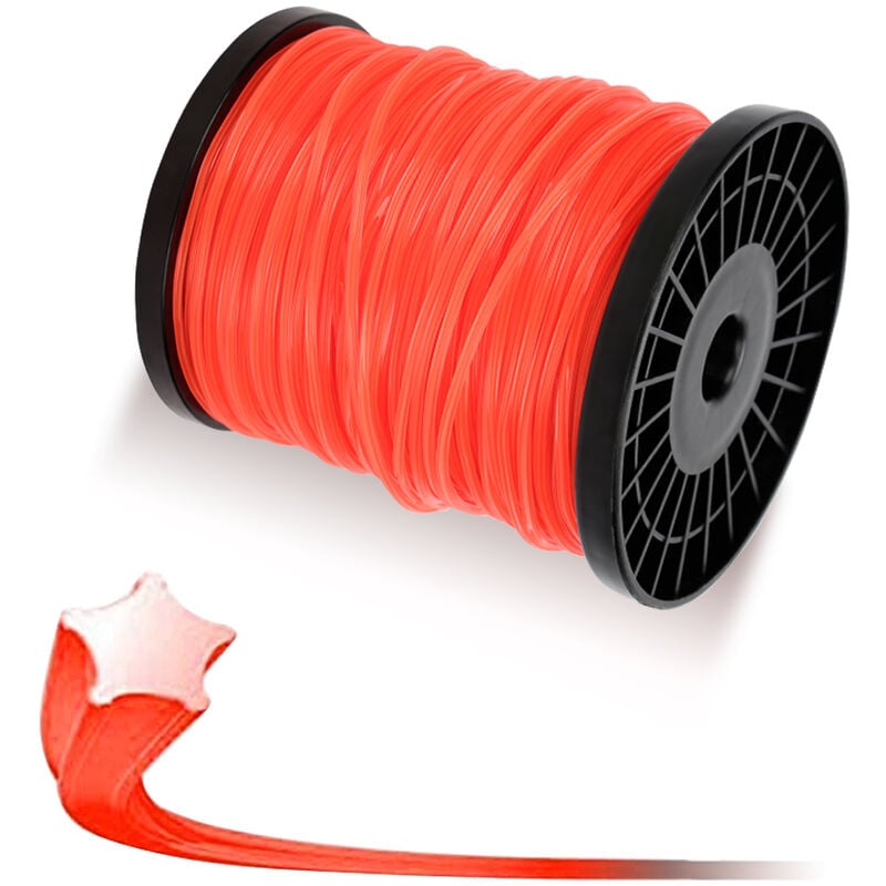 Hengda - Fil de coupe fil de tonte rond en nylon pour débroussailleuse 100M 2.4mm 5-skant Fil de coupe en nylon pour débroussailleuse - Orange