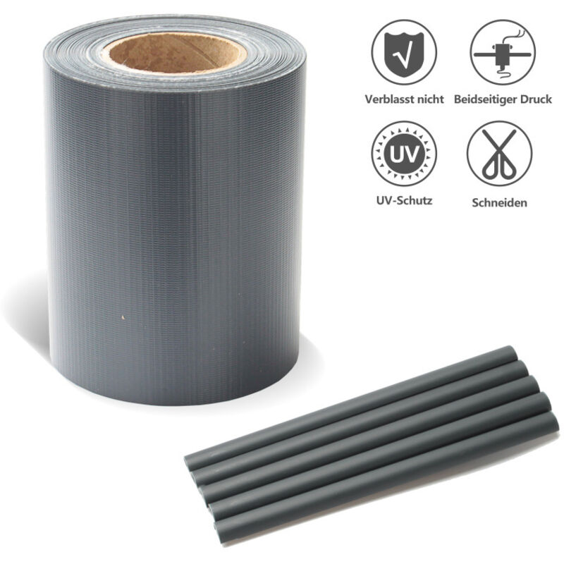 Einfeben Bandes d'écran de confidentialité en pvc rouleau de film de clôture tapis à double barre tapis à double barre 35m,anthracite