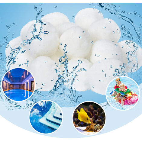 Hengda Filter Balls 2100 g, bolas de filtro de piscina para filtro de arena - Blanco - Negro