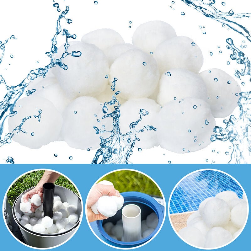 Filter Balls 700 g. balles filtrantes piscine pour filtre à sable pour aquarium de piscinepour aquarium de piscine-Blanc - Blanc - Hengda