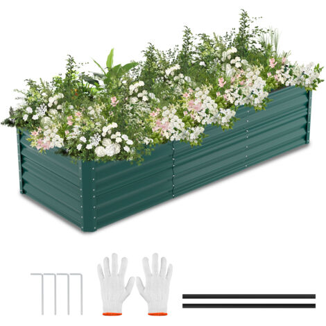 Hengda Fioriera rialzata Aiuola da giardino rialzata 240x90x60 cm piante Jardiniere Verde