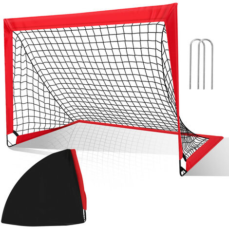 Hengda Fußballtor Faltbares Tragbares Fußballnetz Mini Fußball Tor für Kinder 120 x 90 x 90 cm - Rot