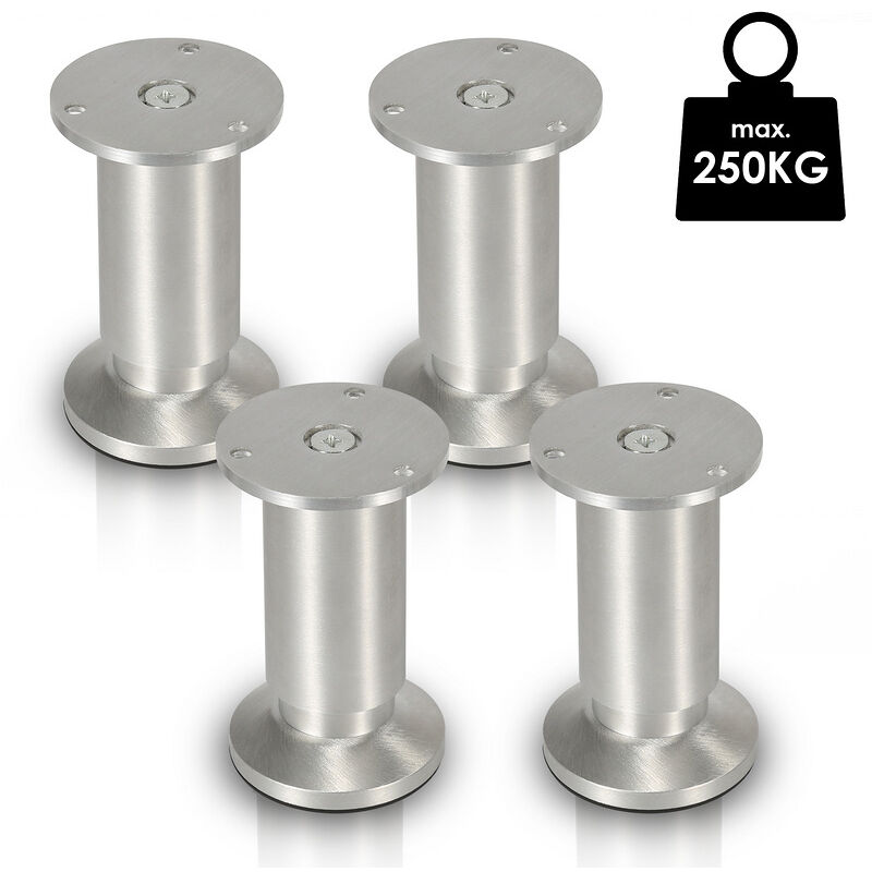 Image of 4X Piedistallo per mobili Piedi per mobili Gambe per armadi regolabili Letto-Alluminio-180mm