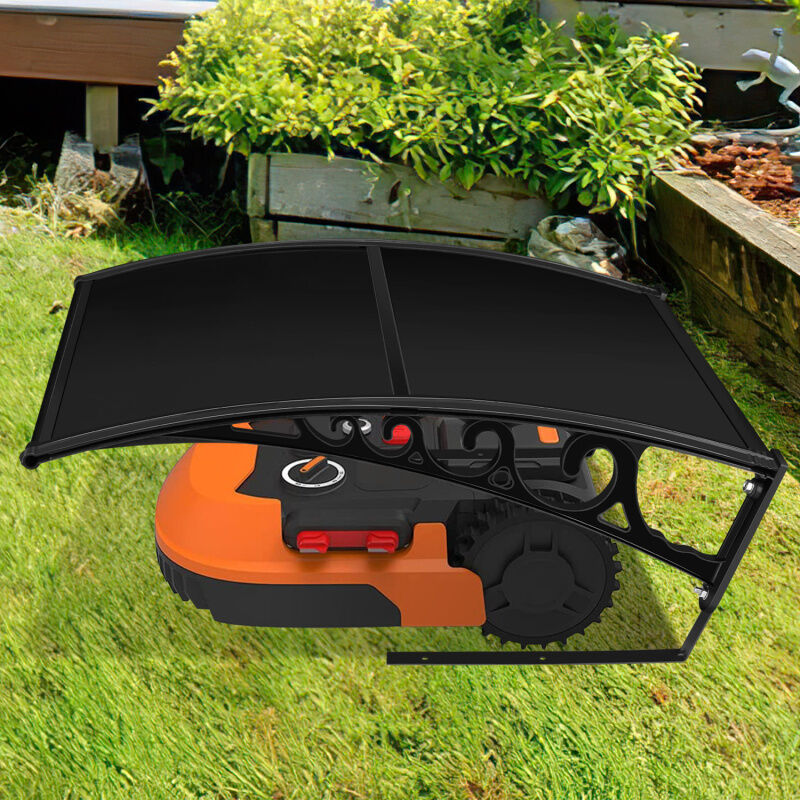 Garage de tondeuse pour Robot Abri 106x87x50 cm Toit noir Cadre en acier noir Garage pour tondeuse Protection extérieure - Hengda