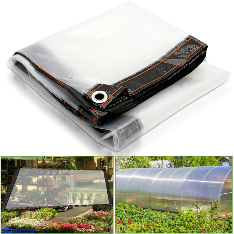 Hengda - Bâche Imperméable Transparente avec Oeillets Matériau pvc Pliable D'extérieur Étanche. Indéchirable et Coupe-Vent Bâche 3x2M
